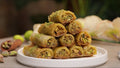 Baklava Fingers — pistachio or walnut, rolled crisp